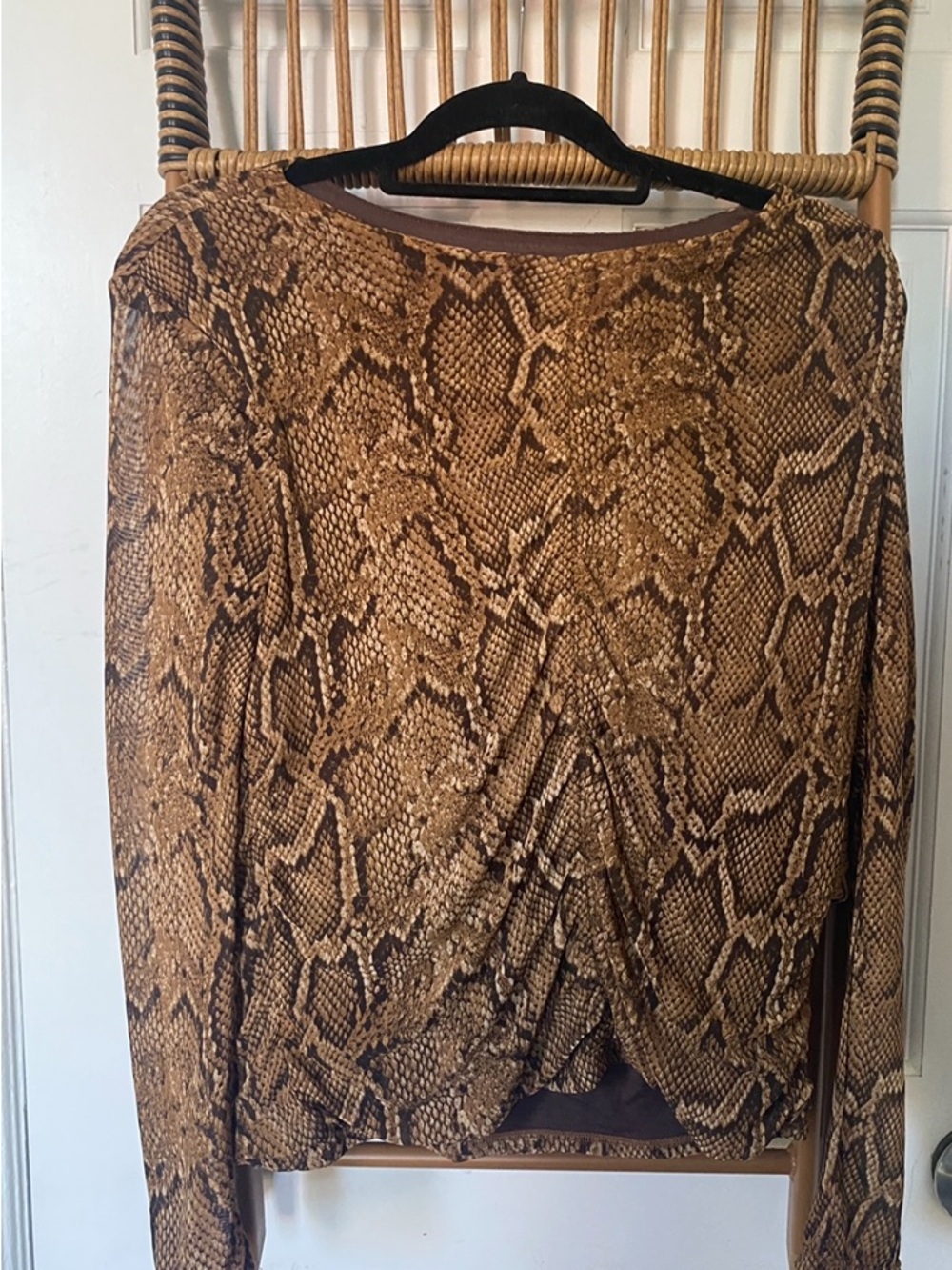 Bailey/44 Snake-Print Long Sleeve Top - Brown, Tan